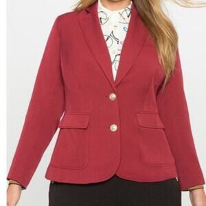 Eloquii Red Blazer with Gold Buttons